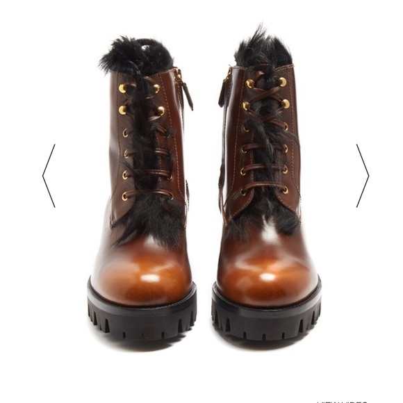 Prada Shearling-lined leather ankle boots - Picture 2 of 14